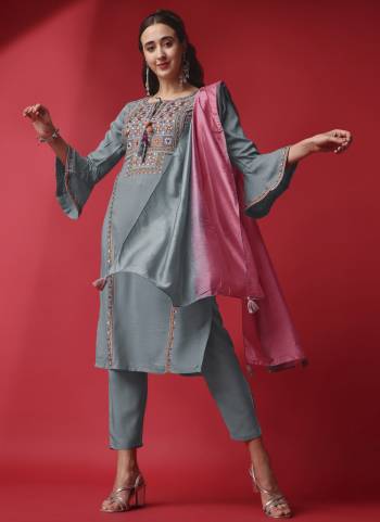 Party Wear Embroidered Designer Readymade Kurta Set