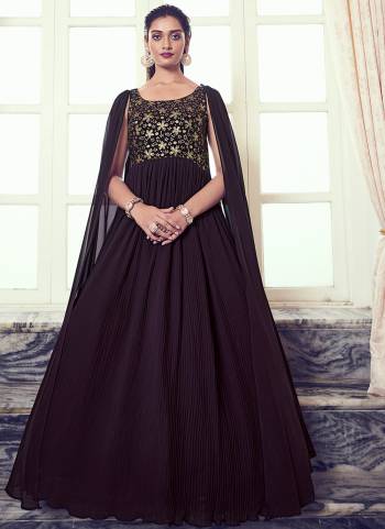 Grab These Beautiful Looking Designer Gown With Dupatta.These Gown And Dupatta Is Fabricated On Georgette.Its Beautified With Designer Thread,Sequance Embroidery Work.