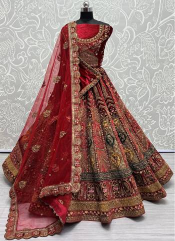 For A Fancy Heavy Designer Look,Grab These Lehenga Choli With 2 Dupatta in Fine Colored.These Lehenga And Choli Are Velvet And Dupatta Are Fabricated On Soft Net And Velvet Pair.Its Beautified With Designer Fancy Patch,Multy Thread, Sequance,Dori Embroidery,Diamond Work.