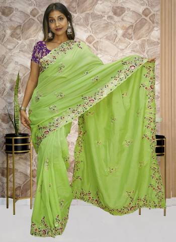 Attrective Look These Saree in Fine Colored.These Saree Are Vichitra Silk And Blouse is Mono Silk Fabricated.Its Beautified With Designer Embroidery Work.