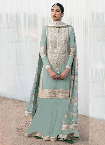 Attrective These Designer Suit in Fine Colored Pair With Bottom And Dupatta.These Top Are Faux Georgette And Dupatta Are Fabricated On Nazmin Pair With Faux Georgette Bottom.Its Beautified With Santoon Inner.Its Beautified With Heavy Designer Embroidery Work.