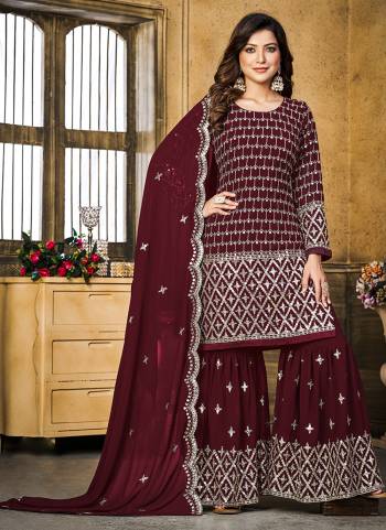 Grab These Designer Suit in Fine Colored Pair With Bottom And Dupatta.These Top And Dupatta Are Fabricated On Faux Georgette Pair With Faux Georgette Bottom.Its Beautified With Santoon Inner.Its Beautified With Heavy Designer Sequance Embroidery Work.