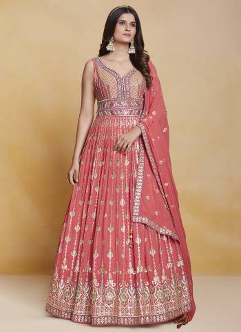 Attrective These Readymade Gown With Dupatta in Fine Colored.These Gown Are Georgette Fabricated On Georgette Dupatta.Its Beautified With Heavy Designer Thread,Mirror,Sequance Embroidery Work.