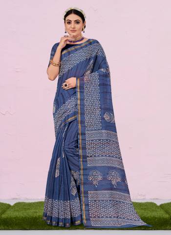 Looking These Party Wear Saree in Fine Colored.These Saree And Blouse is Fabricated On Cotton.Its Beautified With Printed Designer.