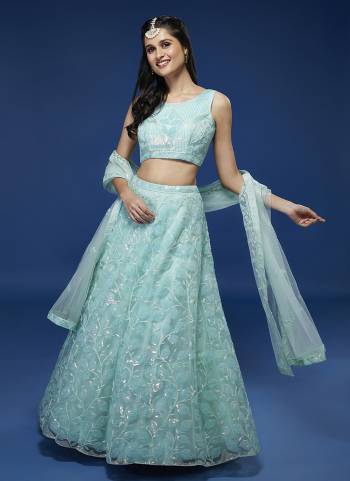 Garb This Partywear Lahenga Choli Fine Color.These Designer Choli Fabric Are Net And Lahenga Net And Dupatta Net In Fabricated Beautified With Attrective Thread,Sequance Embroidery Work. Buy Now.