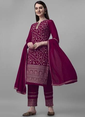 Garb These Salwar Suit in Fine Colored Pair With Bottom And Dupatta.These Top Are Faux Georgette And Bottom Are Fabricated On Faux Georgette Pair With Faux Georgette Dupatta.Its Beautified With Santoon Inner.Its Beautified With Heavy Designer Embroidery Work.