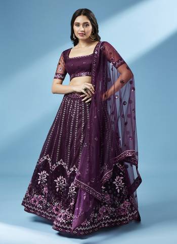 Attrective Looking This Partywear Fine Color Heavy Designer Choli Fabric Are Net And Lahenga Net And Dupatta Net In Fabricated Beautified With Attrective Thread,Sequance Embroidery Work. Buy Now.