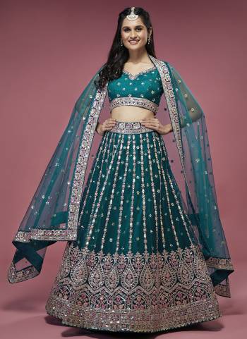 Garb This Partywear Lahenga Choli Fine Color.These Designer Choli Fabric Are Net And Lahenga Net And Dupatta Net In Fabricated Beautified With Attrective Thread,Sequance Embroidery Work. Buy Now.