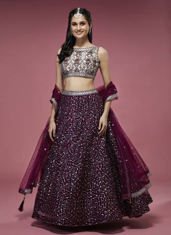 Attrective Looking This Partywear Fine Color Heavy Designer Choli Fabric Are Net And Lahenga Net And Dupatta Net In Fabricated Beautified With Attrective Thread,Sequance Embroidery Work. Buy Now.