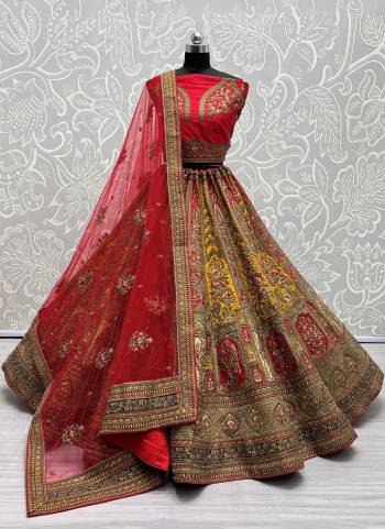 For A Fancy Designer Look,Grab These Lehenga Choli With Dupatta in Fine Colored.These Lehenga And Choli Are Silk And Dupatta Are Fabricated On Soft Net Pair.Its Beautified With Designer Fancy Multy Thread,Sequance,Dori Embroidery,Diamond Work.