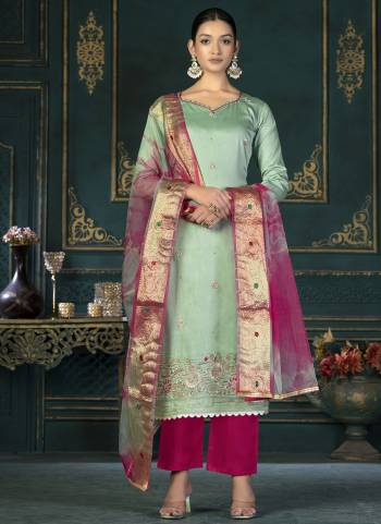 Attrective These Suit in Fine Colored Pair With Bottom And Dupatta.These Top Are Jam Cotton And Dupatta Are Fabricated On Organza Pair With Cotton Bottom.Its Beautified With Santoon Inner.Its Beautified With Designer Embroidery Work.