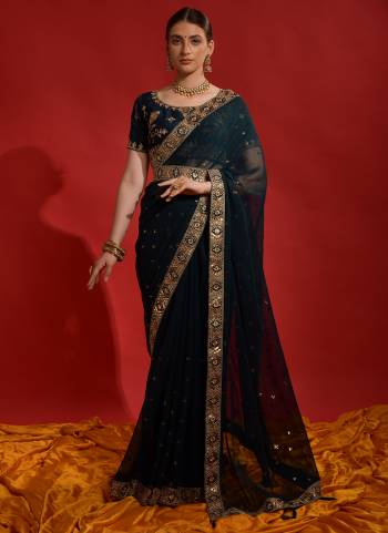 Attrective Look These Saree in Fine Colored.These Saree Are Georgette And Blouse is Mono Banglori Fabricated.Its Beautified With Designer Codding,Sequance Embroidery Work.