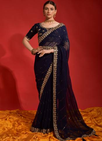 Attrective Look These Saree in Fine Colored.These Saree Are Georgette And Blouse is Mono Banglori Fabricated.Its Beautified With Designer Codding,Sequance Embroidery Work.