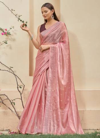 Garb These Fancy Saree in Fine Light Colored.These Saree Are Burberry And Blouse is Fabricated On Satin Pair.Its Beautified With Designer Swarovski Work.