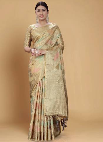 Look Attrective These Designer Party Wear Saree in Fine Colored.These Saree And Blouse is Fabricated On Organza.Its Beautified With Wevon Jari Designer.