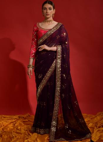 Attrective Look These Saree in Fine Colored.These Saree Are Georgette And Blouse is Mono Banglori Fabricated.Its Beautified With Designer Coding,Sequance Embroidery Work.