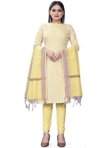 Garb This Suits In Lovely Color.Its Pretty Top Is Cotton Based Paired Bottom Cotton And Cotton Fabricated Dupatta Are Wevon Designer. Which Gives An Attractive To The Dress.