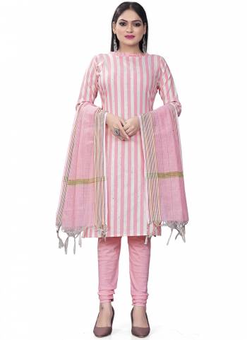 Garb This Suits In Lovely Color.Its Pretty Top Is Cotton Based Paired Bottom Cotton And Cotton Fabricated Dupatta Are Wevon Designer. Which Gives An Attractive To The Dress.