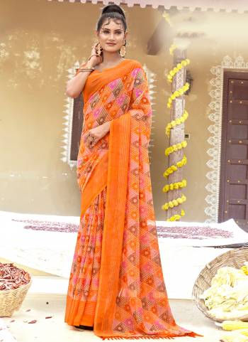 Attrective These Printed Designer Saree in Fine Colored.These Saree Are Chiffon And Blouse is Fabricated On Chiffon Pair.Its Beautified With Ivory With Jari Printed.