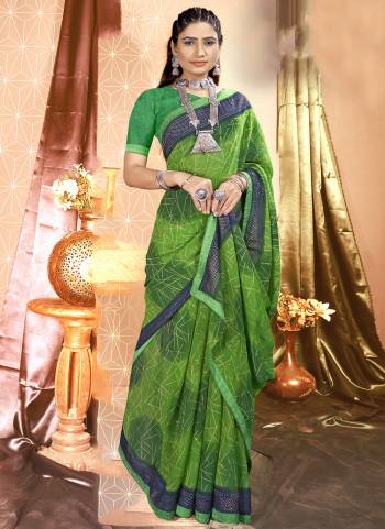 Attrective These Printed Designer Saree in Fine Colored.These Saree Are Chiffon And Blouse is Fabricated On Art Silk Pair.Its Beautified With Designer Printed With Swarovski Work Lace Border.