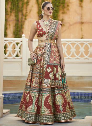 For A Fancy Designer Look,Grab These Lehenga Choli With Dupatta in Fine Colored.These Lehenga Are Rajwadi Silk And Choli Are Smooth Silk And Dupatta Are Fabricated On Rajwadi Silk Pair.Its Beautified With Designer Printed With Mirror Embroidery Work.