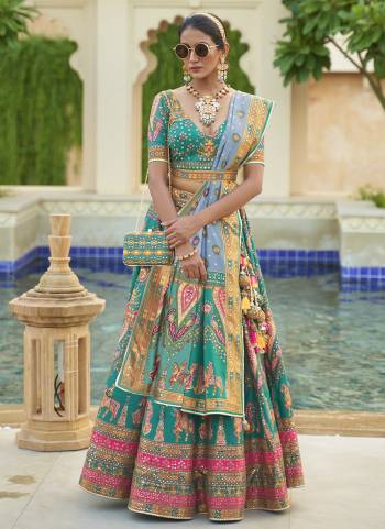 For A Fancy Designer Look,Grab These Lehenga Choli With Dupatta in Fine Colored.These Lehenga Are Rajwadi Silk And Choli Are Smooth Silk And Dupatta Are Fabricated On Rajwadi Silk Pair.Its Beautified With Designer Printed With Mirror Embroidery Work.