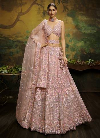 Attrective Looking This Partywear Fine Color Heavy Designer Choli Fabric Are Net And Lahenga Net And Dupatta Net In Fabricated Beautified With Attrective Thread,Sequance Embroidery Work. Buy Now.