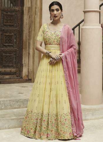 Garb These Designer Anarkali Suits in Fine Colored Pair With Dupatta.These Top Are Faux Georgette And Dupatta Are Fabricated On Faux Georgette Pair With Santoon Bottom.Its Beautified With Heavy Designer Embroidery Work.