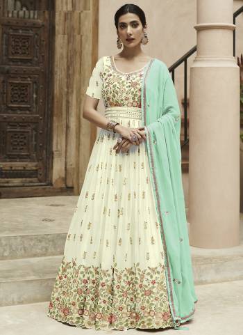 Garb These Designer Anarkali Suits in Fine Colored Pair With Dupatta.These Top Are Faux Georgette And Dupatta Are Fabricated On Faux Georgette Pair With Santoon Bottom.Its Beautified With Heavy Designer Embroidery Work.