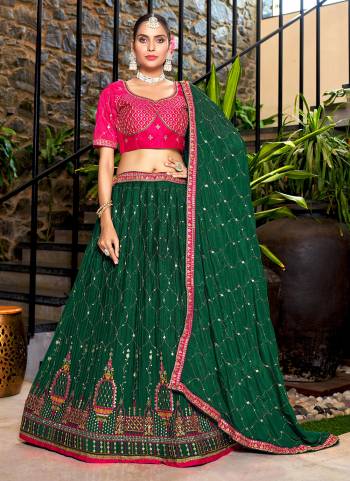 Grab These Beautiful Colored Lehenga Choli.These Lehenga and Dupatta Are Fabricated On Chinon Pair With Malai Satin Blouse.Its Beautified With Crushed,Heavy Thread,Sequance Embroidery Work.