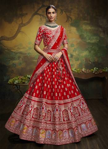 Attrective Looking This Partywear Fine Color Heavy Designer Choli Fabric Silk And Lahenga Silk And Dupatta Net In Fabricated Beautified With Attrective Thread,Sequance Embroidery,Stone And Beads Work. Buy Now.