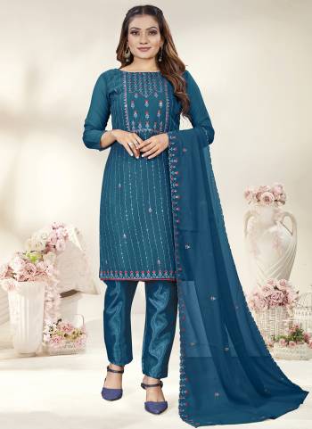 Grab These Suit in Fine Colored Pair With Bottom And Dupatta.These Top Are Georgette And Dupatta Are Fabricated On Georgette Pair With Santoon Bottom.Its Beautified With Designer Embroidery Work.