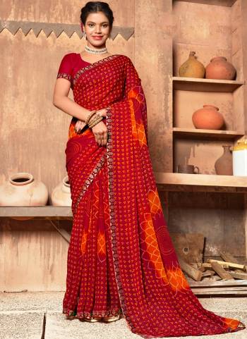 Attrective These Printed Designer Saree in Fine Colored.These Saree Are Georgette And Blouse is Fabricated On Georgette Pair.