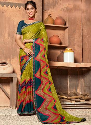 Attrective These Printed Designer Saree in Fine Colored.These Saree Are Georgette And Blouse is Fabricated On Georgette Pair.