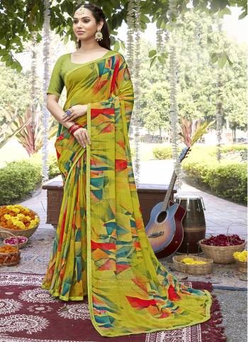 Attrective Saree in Fine Colored.These Saree Are Georgette And Blouse is Fabricated On Georgette Pair.