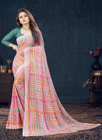 Attrective These Printed Designer Saree in Fine Colored.These Saree Are Renial And Blouse is Fabricated On Renial Pair.