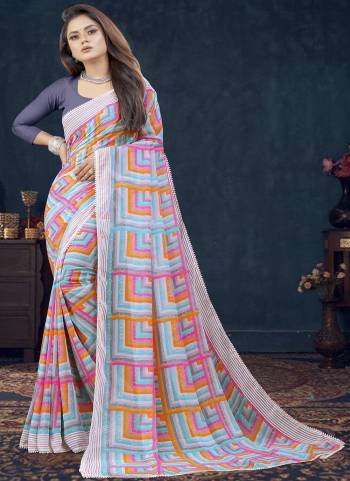 Attrective These Printed Designer Saree in Fine Colored.These Saree Are Renial And Blouse is Fabricated On Renial Pair.