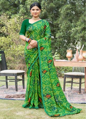 Attrective These Printed Designer Saree in Fine Colored.These Saree Are Georgette And Blouse is Fabricated On Georgette Pair.