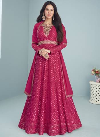 Partywear Designer Pink Heavy Blooming Fox Georgette suit