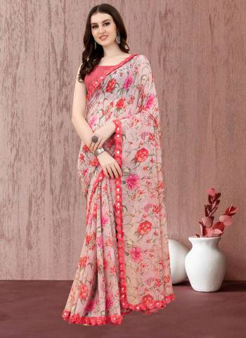 Attrective These Printed Designer Saree in Fine Colored.These Saree Are Georgette And Blouse is Fabricated On Banglori Pair.