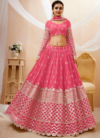 For A Fancy Designer Look,Grab These Lehenga Choli With Dupatta in Fine Colored.These Lehenga, Choli are GEORGETTE  and  Dupatta SOFT NET.