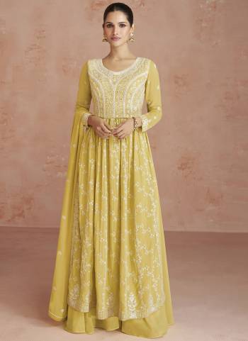 Partywear Designer Yellow Georgette suit