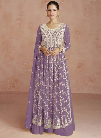 Partywear Designer Purple Georgette suit