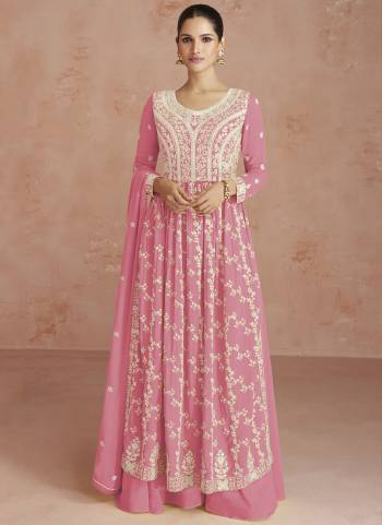 Partywear Designer Pink Georgette suit