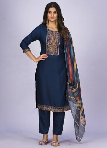 Attrective These Designer Suit in Fine Colored Pair With Bottom And Dupatta.