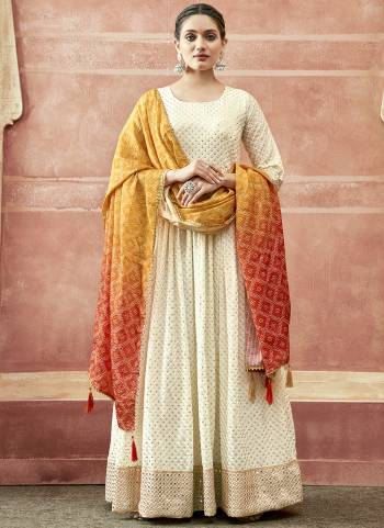 Traditional Sequince & Resham work Anarkali Suit And Dupatta.