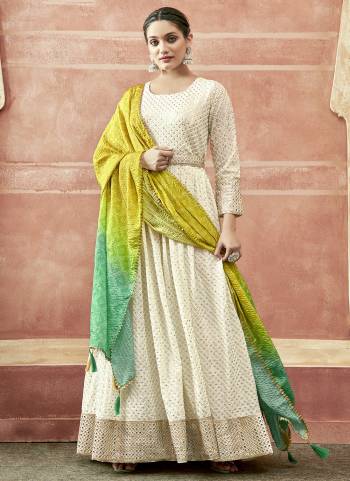 Traditional Sequince & Resham work Anarkali Suit And Dupatta.