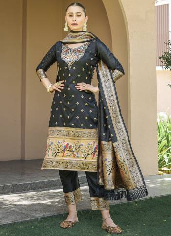 Attrective These Designer Suit in Fine Colored Pair With Bottom And Dupatta.