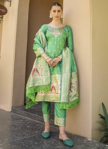 Attrective These Designer Suit in Fine Colored Pair With Bottom And Dupatta.