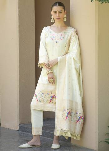 Attrective These Designer Suit in Fine Colored Pair With Bottom And Dupatta.